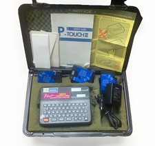 Fabricante de etiquetas Brother com estojo original PT-150 manuais e etiquetas P-Touch raro comprar usado  Enviando para Brazil