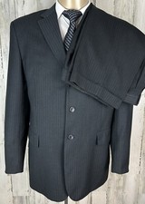 Terno masculino Vittorio St. Angelo 2 peças tamanho 42L 35x32 listra cinza [A-1982] comprar usado  Enviando para Brazil