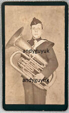 CDV BANDA DE TUBA MILITAR TOCADOR INSTRUMENTO MUSICAL FOTO ANTIGA TROMPA BRITÂNICA comprar usado  Enviando para Brazil