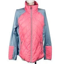 Jaqueta acolchoada Calvin Klein Performance feminina G/G rosa e cinza com zíper autocura comprar usado  Enviando para Brazil