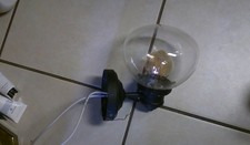 Luminária incadescente 1 luz abajur de parede de metal preto com abajur de vidro transparente usado comprar usado  Enviando para Brazil