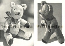 Usado, Urso de pelúcia de brinquedo macio padrão de tricô vintage, articulações móveis. comprar usado  Enviando para Brazil