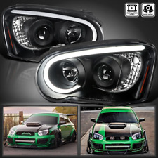 Usado, Lâmpadas de faróis projetor tira LED preto compatível com 2004-2005 Subaru Impreza RS WRX comprar usado  Enviando para Brazil