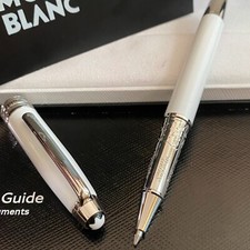 Caneta esferográfica Montblanc Solitaire branca platina acabamento clássico 163 com caixa comprar usado  Brasil 