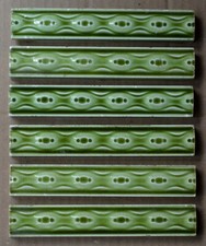 6 ALEMANHA - AZULEJO ANTIGO ART NOUVEAU MAJÓLICA BORDA C1900 comprar usado  Enviando para Brazil