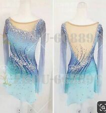 Figura de Hielo Vestido de Patinaje Gimnasia Custom Vestido Competición Teñido Azul segunda mano  Embacar hacia Mexico