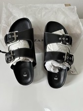 Zara black sandals for sale  LEICESTER