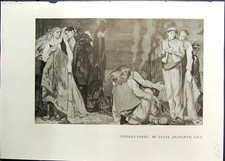 Old Studio 1911 Tempera Panel People Frank Brangwyn Masculino Working Indus 20º comprar usado  Enviando para Brazil