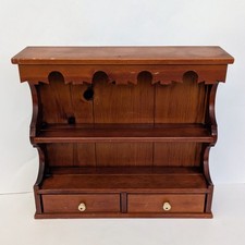 Prateleira de parede vintage de madeira de pinho com duas gavetas casa de campo rústica, usado comprar usado  Enviando para Brazil