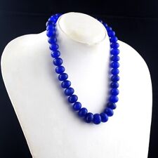 Colar feminino de safira azul formato redondo 675,00 cts com miçangas AK 33 E577 comprar usado  Enviando para Brazil