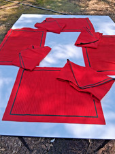 4 red napkins placemats for sale  Lewisville