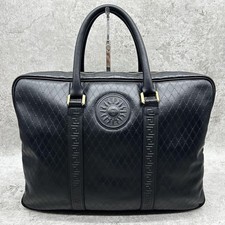 Maleta Versace bolsa de negócios couro sunburst preta enviada do Japão Autêntica comprar usado  Enviando para Brazil