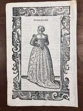 Venetian Woman in 1598 Italy Rare Fashion Wood Engraving Vecellio Venezia comprar usado  Enviando para Brazil