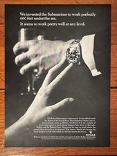 ANTIGO 1966 ORINGAL ROLEX SUBMARINER “Funciona Muito Bem” Era Mad Men Anúncio Impresso comprar usado  Enviando para Brazil