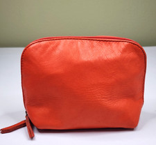 Bolsa acessória cosmética couro italiano laranja T Nobile 5,5 x 8,5" zíper aberto largo comprar usado Bolsa acessória cosmética couro italiano laranja T Nobile 5,5 x 8,5" zíper aberto largo comprar usado  Enviando para Brazil