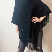 Black knitted poncho for sale  OBAN