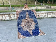 Blue oushak rug for sale  USA