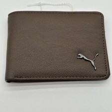 Nova Carteira Masculina Puma Bifold Logotipo Marrom Gato Couro Sintético Lona Pebbled comprar usado  Enviando para Brazil