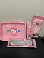 Sanrio 1998 Kitty Conjunto Interior de Carro Espelho Capa de Tecido Bandeja de Sapato comprar usado  Enviando para Brazil