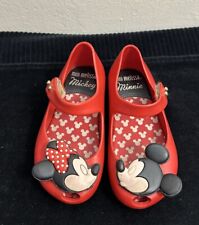 Mini Sapatos Melissa Vermelho Mickey Minnie Mouse Disney Mary Jane Criança Tamanho 7 comprar usado  Enviando para Brazil