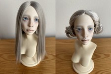 Usado, conjunto de 2 perucas de fibra mohair sintética cinza prata para boneca BJD 1/3 tamanho 7-8" comprar usado  Enviando para Brazil