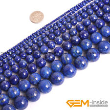 Grau natural AAA genuíno azul lápis-lazúli pedra preciosa contas redondas fio 15" comprar usado  Enviando para Brazil