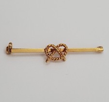 Broche de barra de nó Pretzel vintage 1,5 pol. tom dourado corda torcida pino horizontal náutico, usado comprar usado Broche de barra de nó Pretzel vintage 1,5 pol. tom dourado corda torcida pino horizontal náutico, usado comprar usado  Enviando para Brazil