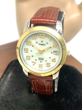 Relógio feminino Timex T2N436 Indiglo quartzo bege mostrador pulseira de couro 28mm comprar usado  Enviando para Brazil