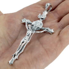 29g Grande Pesado Crucifixo Cruz Jesus Cristo Genuíno Pingente De Prata Esterlina 925 comprar usado  Enviando para Brazil