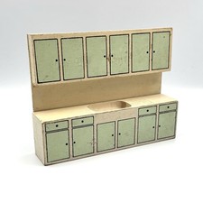 EXTREMADAMENTE RARO Casa de Muñecas Gabinetes de Cocina Fregadero Muebles Madera 1950 1940 1930 UNK segunda mano  Embacar hacia Mexico