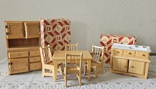 Antigo armário de cozinha Concord Miniatures casa de bonecas despensa, mesa e 4 cadeiras e pia, usado comprar usado  Enviando para Brazil