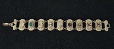 Raro exclusivo? Pulseira vintage de ouro medalhão minúsculo flores de abelha moeda joias, usado comprar usado  Enviando para Brazil