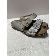 Zapatos suaves sandalias cómodas cuero gris deslizables espalda abierta talla 8,5 Braye SF0042528 segunda mano  Embacar hacia Argentina