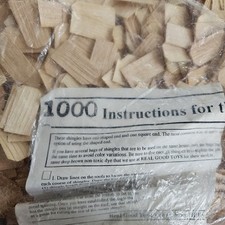 1990 Casa de bonecas brinquedo real 1000 telhas de telhado de madeira inacabadas instrução fechada, usado comprar usado  Enviando para Brazil
