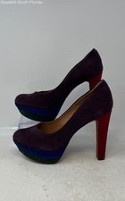 Salto plataforma Arezzo feminino camurça borgonha colorblock slip-on stiletto tamanho 5B comprar usado  Enviando para Brazil