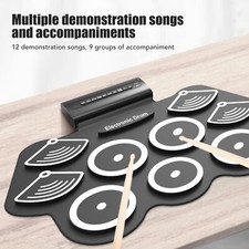 Conjunto de bateria eletrônica Roll Up Practice Pad kit midi com pedais varas presente Fo BST comprar usado  Enviando para Brazil