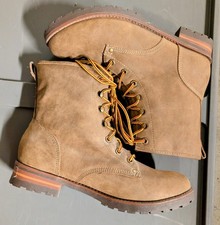 Botas de tornozelo femininas ROCK & CANDY com cadarço combate Delanie couro ecológico 8,5 bronzeado comprar usado Botas de tornozelo femininas ROCK & CANDY com cadarço combate Delanie couro ecológico 8,5 bronzeado comprar usado  Enviando para Brazil