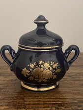 Vintage Limoges Francja cukiernica kobaltowa, złocona 22k 1980-1990 na sprzedaż  PL