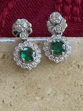 Emerald diamond earings for sale  LYME REGIS