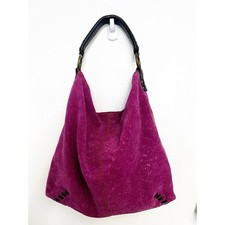 Bolsa de ombro Lucky Brand vintage camurça boho Y2K fúcsia rosa marrom hobo comprar usado  Enviando para Brazil
