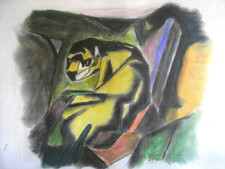 Ancien pastel fusain d'occasion  Équeurdreville-Hainneville