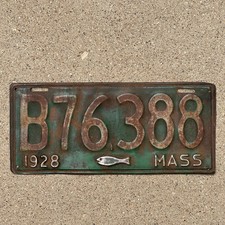 Placa de licença 1928 Massachusetts TRUCK 344483 massa MA bacalhau peixe carro garagem automática, usado comprar usado  Enviando para Brazil