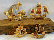 Vtg damascene brooch for sale  White Marsh
