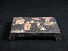 Mesa de tinta preta esculpida à mão ferramentas de caligrafia bastão de tinta porcelana 17 cm comprar usado  Enviando para Brazil