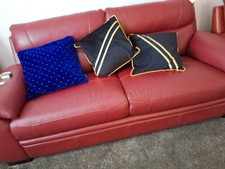 Sofas leather nearly for sale  GLASGOW