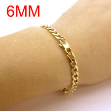 Pulseira de aço inoxidável 6 mm folheada a ouro 18K corrente de freio elos cubanos, usado comprar usado  Enviando para Brazil