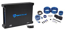 Amplificador mono carro Rockville dB12 2000w pico/500w RMS + kit amplificador, usado comprar usado  Enviando para Brazil
