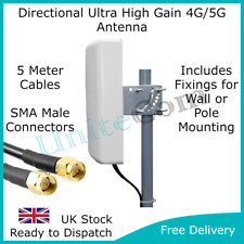 Antena de montagem em parede e poste direcional MiMo 5G 4G 3G ganho ultra alto cabo 5M SMA comprar usado  Enviando para Brazil