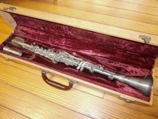 CLARINETE SILVER KING DA DÉCADA DE 1920 POR H.N. WHITE CO, CLEVELAND OHIO COM CANO DE AJUSTE comprar usado  Enviando para Brazil