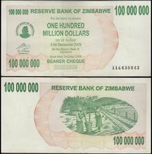 Usado, 100 x Cheque de Portador de 100 Milhões de Dólares do Zimbábue, 2008, P-58, Usado comprar usado  Enviando para Brazil